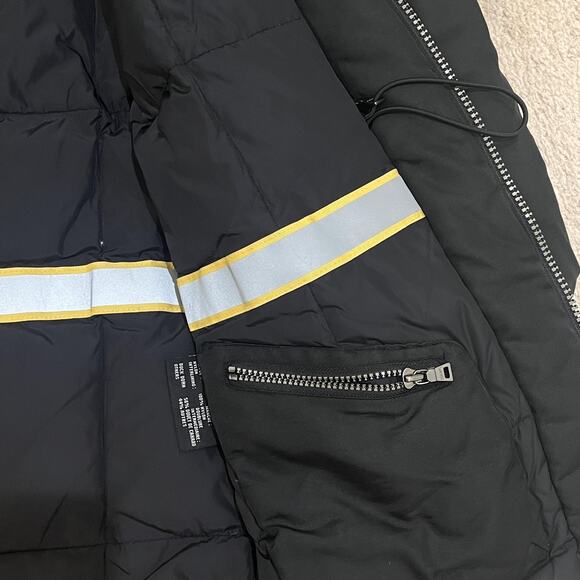 Marc New York Jacket Mens Medium Black Duck Down Puffer Coat Zip Reflective Warm - Picture 8 of 11